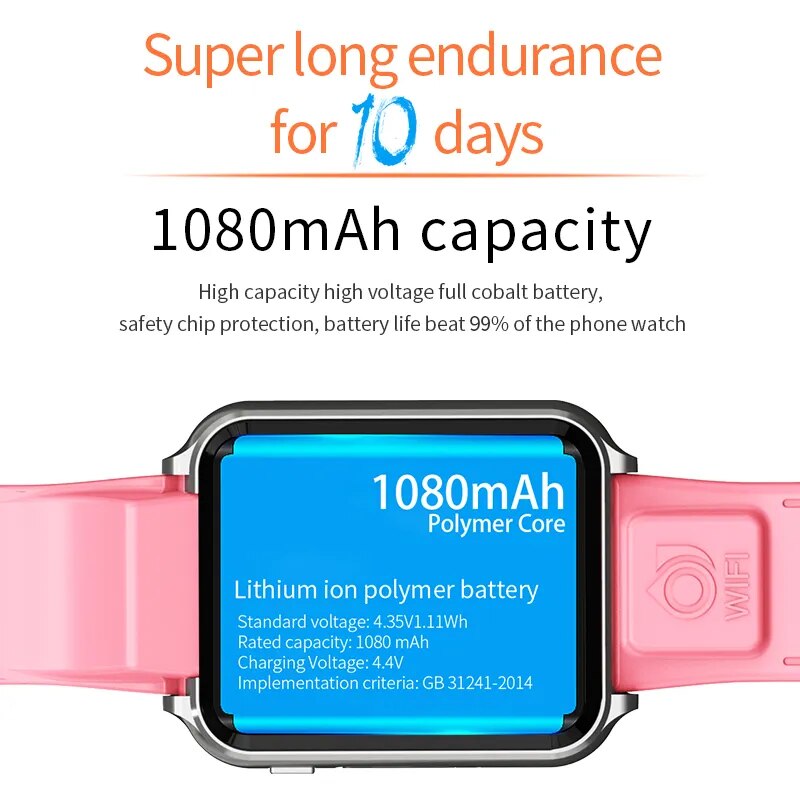 4G Children's Smart Watch Android 9.0 Boys Girls Dual Cameras Photo GPS Location Phone Wifi Internet APP Download Call Recording