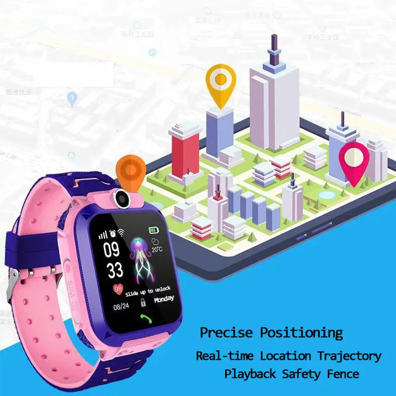 Kids Smart Watch 2023 New SOS Smartwatch For Children Sim Card LBS Location Photo Waterproof Gift For Boys and Girls IOS Android
