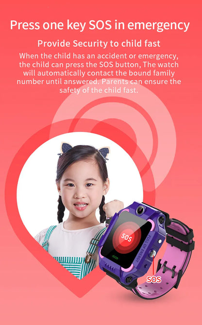 Kids Smart Watch Waterproof IP67 SOS Antil-lost Phone Call  Watch With SIM Card Location Tracker Smartwatch For Children Gifts