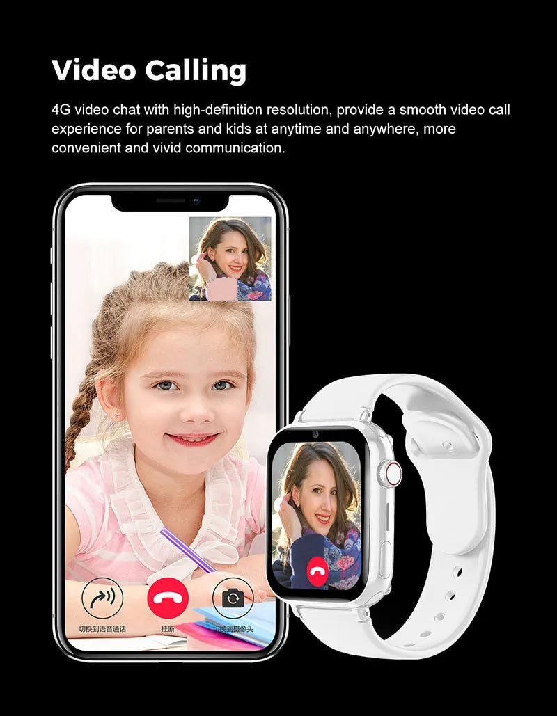 2023 new 4G Sim Card Kids Smart Watch Video Chat 4G Smartwatch With WeChat GPS Tracker Remote Monitor Smartwatch For Child