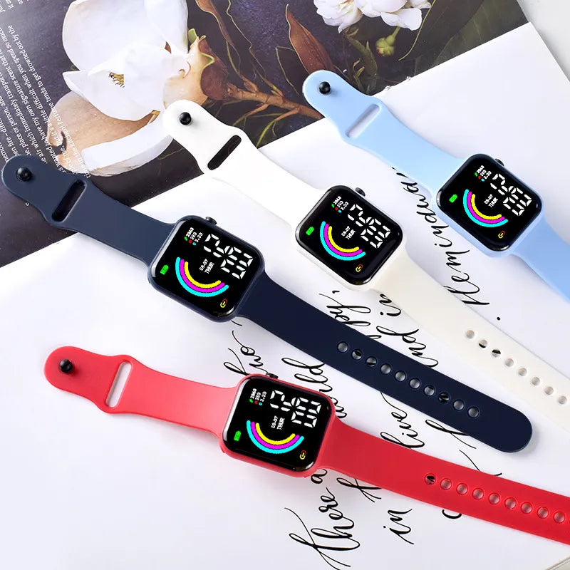 Child Watch Ultra Light LED Digital Watch For Kids Boy Girl Sports Military Silicone Wristband Electronic Clock Relogio Infantil